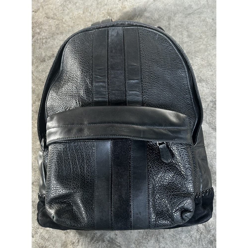 COACH Charles  Varsity Backpack Black Leather  Baseball Stitch #11250 $595 - Picture 8 of 16